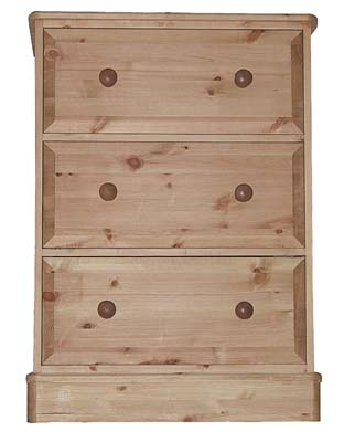 pine WELLINGTON CHEST OF DRAWERS 3 DRAWER OLD MILL