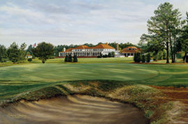 Pinehurst Clubhouse Golf Print by Richard Chorley