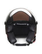 Black and Brown Leather Helmet