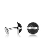 Pineider Round Sterling Silver Cuff Links