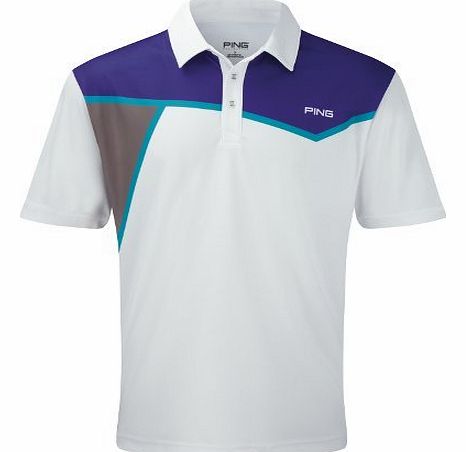 2014 Ping Collection Golf Rockaway Polo Shirt White/Plum XL