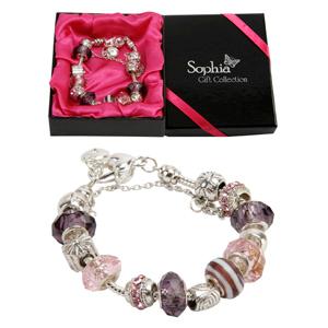 PINK and Purple Charm Bracelet