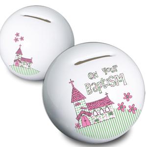 PINK Baptism Church Moneybox