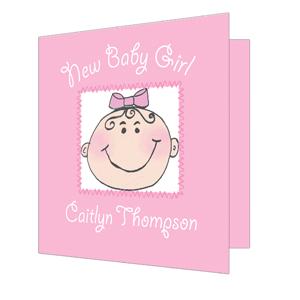PINK Big Face Baby Card