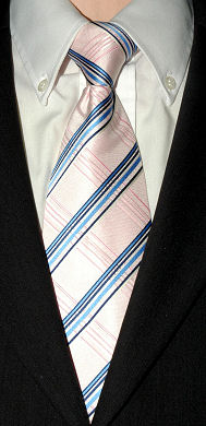 Pink Blue Wide Check Clip-On Tie