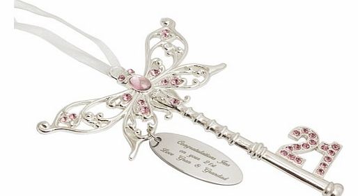 PINK Butterfly Birthday Key