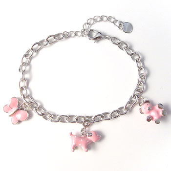 Pink Childand#39;s Charm Bracelet