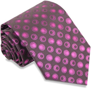 pink Circles Silk Tie