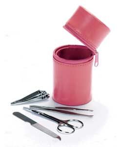 pink Cylinder Manicure Set