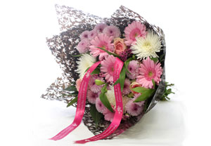 PINK Delight Bouquet with Personalised Satin