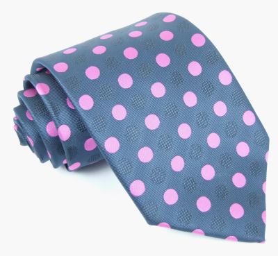 pink Dots Navy Tie