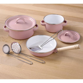 Pink Enamel Cookware Set