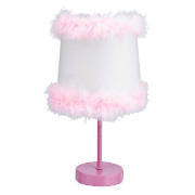 Pink Fluffy Trim Table Lamp