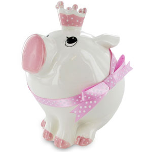 PINK Girls Princess Piggy Money Bank