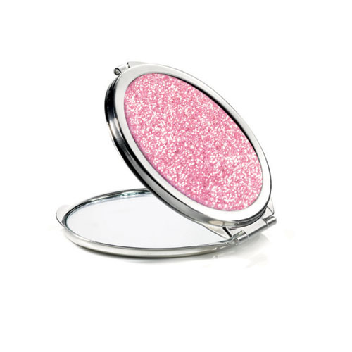 PINK Glitter Compact Mirror