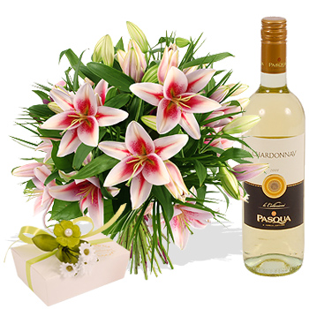 pink Lilies Gift Set - flowers