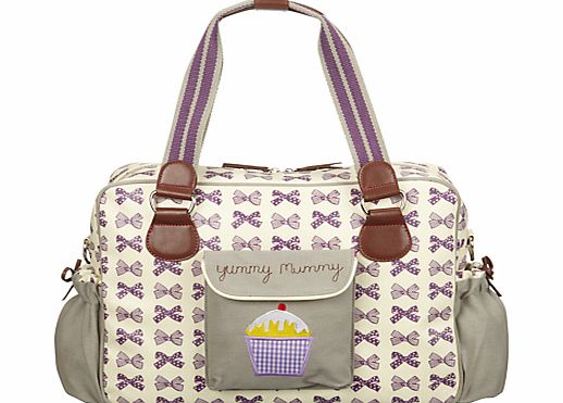Pink Lining Yummy Mummy Bows Changing Bag, Grape
