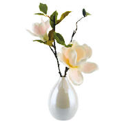Pink Magnolia In Pearlised Egg Pot Vase