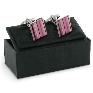 Pink Multi Colour Lines Square Cufflinks