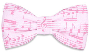 pink Music Notes Bow Tie