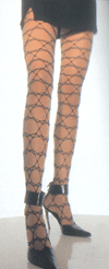 Pink Piranha Geometric Net Tights with Lycra- Black- One Size