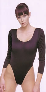 Pink Piranha Long Sleeved Opaque Bodysuit- Black- Medium/Large