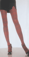 Paper Print Plaid Tights- Blue- One Size