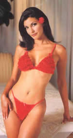 Pink Piranha Ruffle TriangleTop Set- One Size- Black