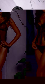 Pink Piranha Ruffle Trimmed Babydoll And G-String- Black- One Size