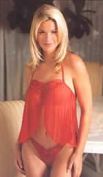 Pink Piranha Sheer Sequined Butterfly Babydoll Set- Lavender- One Size