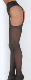 Pink Piranha Sheer Suspender Tights- Beige- One Size