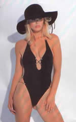 Pink Piranha Slinky Thong Back Teddy- Black