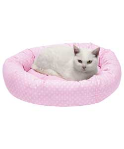 PINK Polka Dot Cat Donut Bed