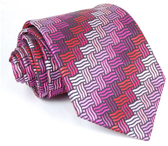 pink Purple Wavy Square Tie