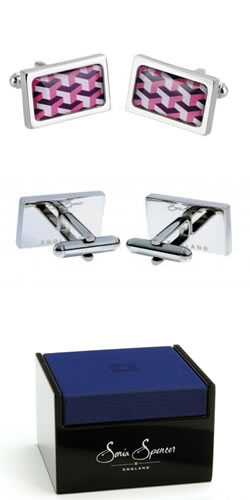 Pink Pyramid Cufflinks