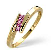 Sapphire Ring Pink Sapphire 9K Yellow Gold