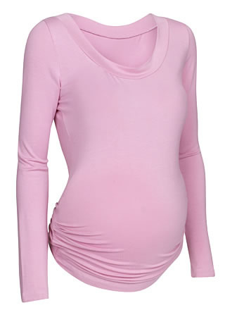 Pink Scoop Neck Jersey Top