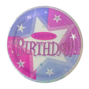 PINK Shimmer Disposable Party Plates