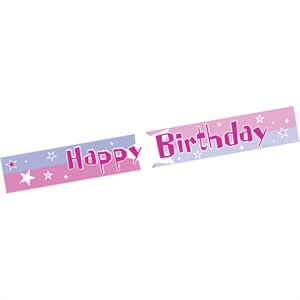 PINK Shimmer Happy Birthday Banner