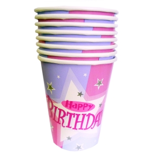 Shimmer Happy Birthday Paper Cups