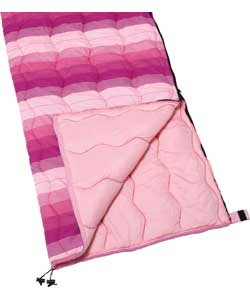 PINK Stripe 300gsm Hollow Fibre Sleeping Bag -
