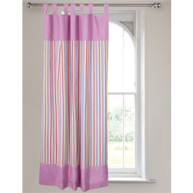 Pink Stripe Blackout Tab Top Curtains (Pair of