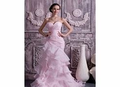 PINK Sweetheart Sexy Evening Dresses (Organza