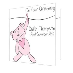 PINK Teddy Washing Line Card