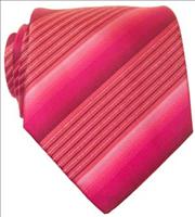 pink Textured Stripe Necktie by Timothy Everest