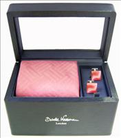 Pink Tie and Cufflinks Box Set by Babette
