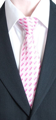 Pink White Squares Clip-On Tie