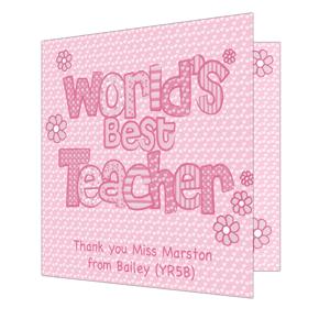 PINK Worlds Best Teacher Card