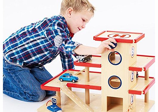 Pinolino Wooden Toy Garage / Car Park & Petrol Station with Lift