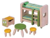 PINTOY Wooden Dolls House Furniture Childrens Bedroom